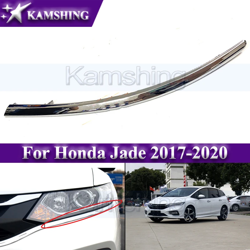 

Kamshing Headlight Trim Strip For Honda Jade 2017-2020 Headlamp Lower Trim Bright Strip Front Bumper Plating Decoration Strip