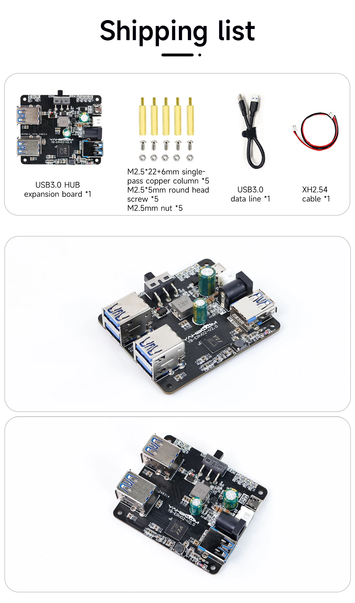 USB-Hub 3.0 Multi-USB-Splitter, 4 USB-Anschlüsse mit Micro-Ladeleistung, 9–24 V Stromversorgung für Raspberry Pi 5/4B Jetson Ros Roboterausrüstung – Detail 15