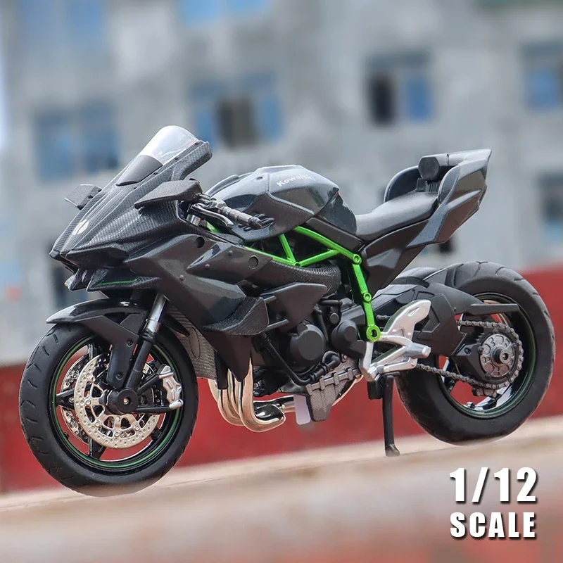 1:12 Kawasaki Ninja H2r Motorfiets Model Diecasts Voertuigen Speelgoed Voor Kinderen Jongens Cadeau Collectief Geluidslicht Motor Model