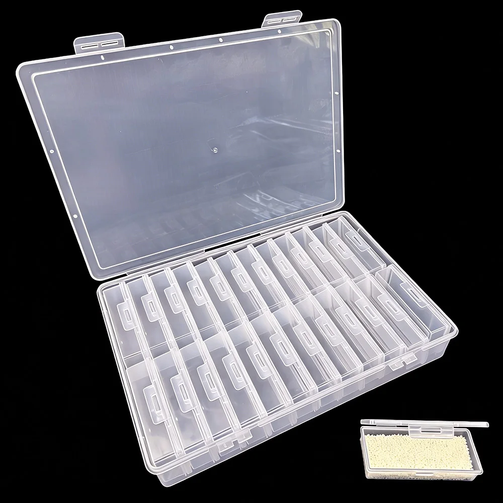 4/5/12/24 Grids DIY Diamond Painting Storage Box, Nail Art Jewelry Rhinestone Storage Container, Multifunctional Storage Box