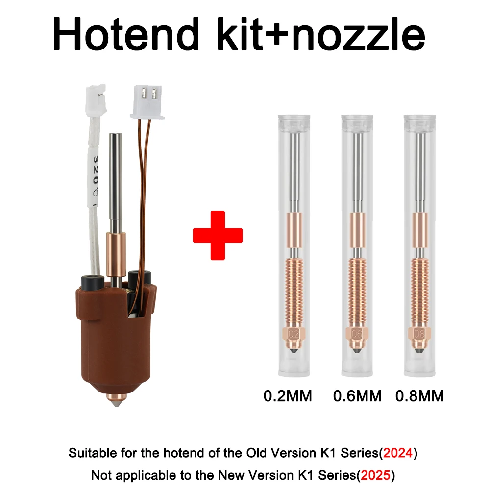 Für Creality K1c Düse K1 Max Gehärtete Stahldüse Schnellwechsel All-in-One High-Flow Bimetall Heatbreak für Ender 3 V3 3D-Drucker