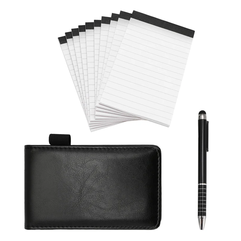 AC57-12 Pcs Small Pocket Notepads Holder Set Mini Pocket Note Pad Holder With 10 Pcs 3 Inch X 5 Inch Memo Book Refills