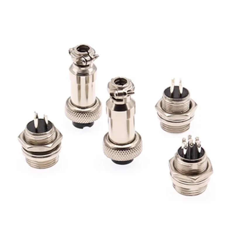 1Set GX12 2/3/4/5/6Pin Male + Female 12mm Docking Aviation Socket Plug Wire Panel Connector