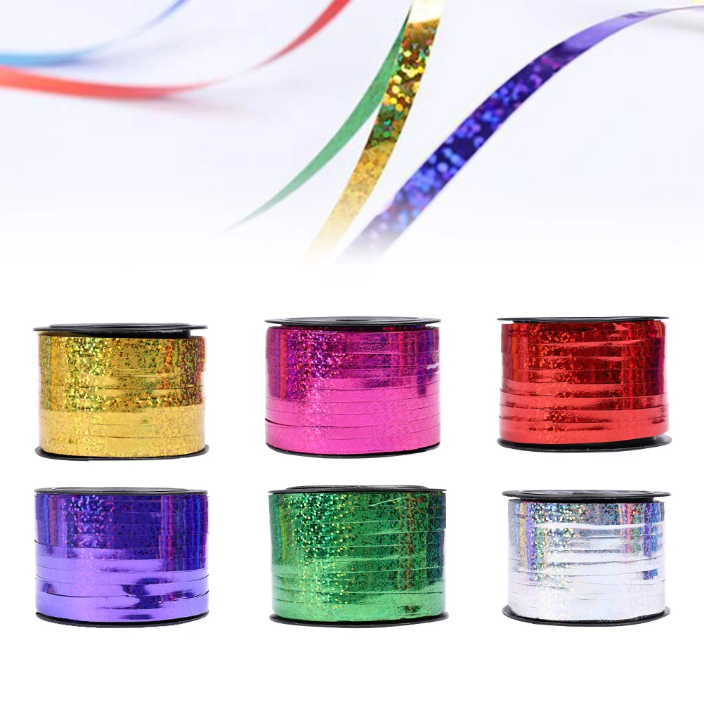 6 Rolls 100 Yards  Balloons Ribbons Handmade Curling Ribbons Gift Wrap Ribbons Accessories balloon string roll