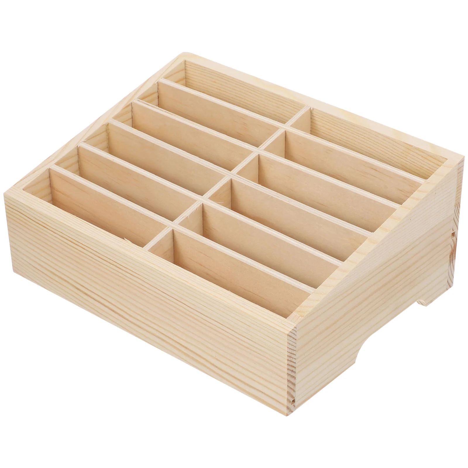 Mobile Phone Storage Box Cell Holder Meeting Room Organizer Rack Desktop Case Wooden Temporary Office Section