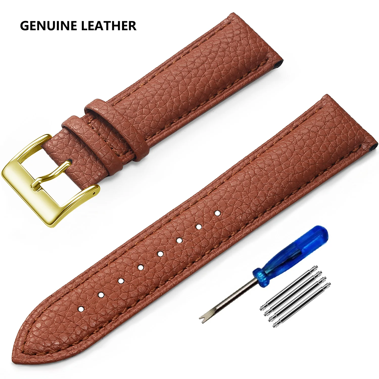 Genuine Leather Watch Band, Multiple Sizes