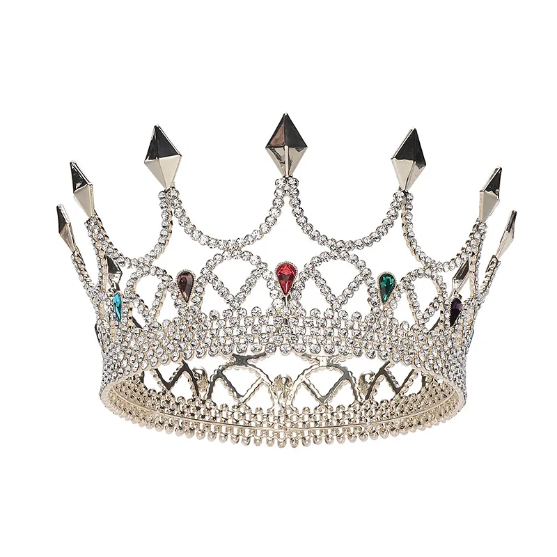 NiuShuya-Couronne de cheveux ronde européenne pour hommes et femmes, roi royal, reine, pièce de sauna de mariage de la mariée, accessoires