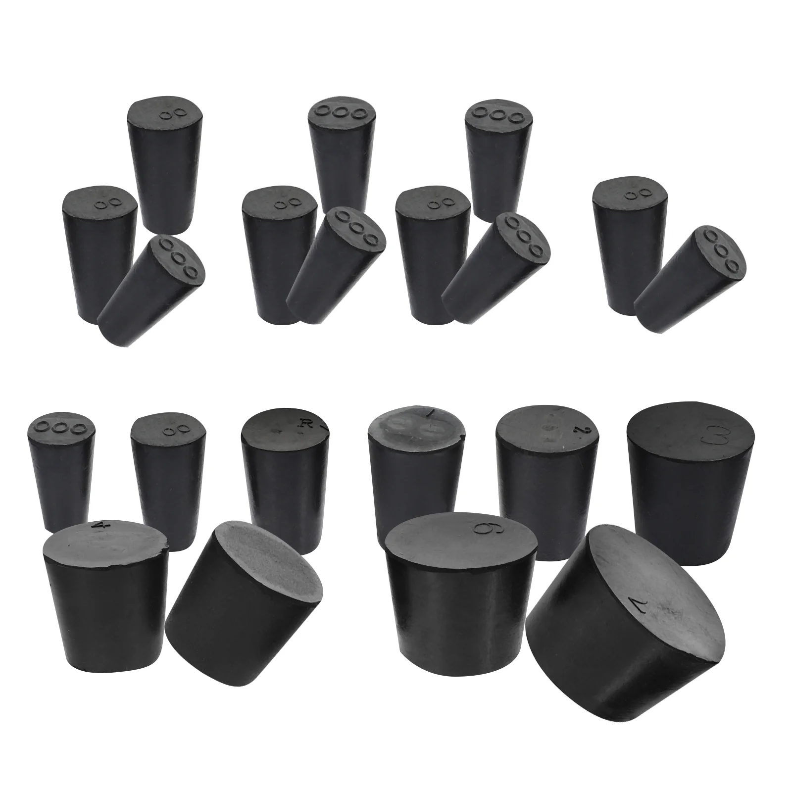 

27pcs Lab Rubber Stoppers Tapered Lab Bungs Rubber Sealing Stoppers Rubber Plugs rubber stoppers plugs