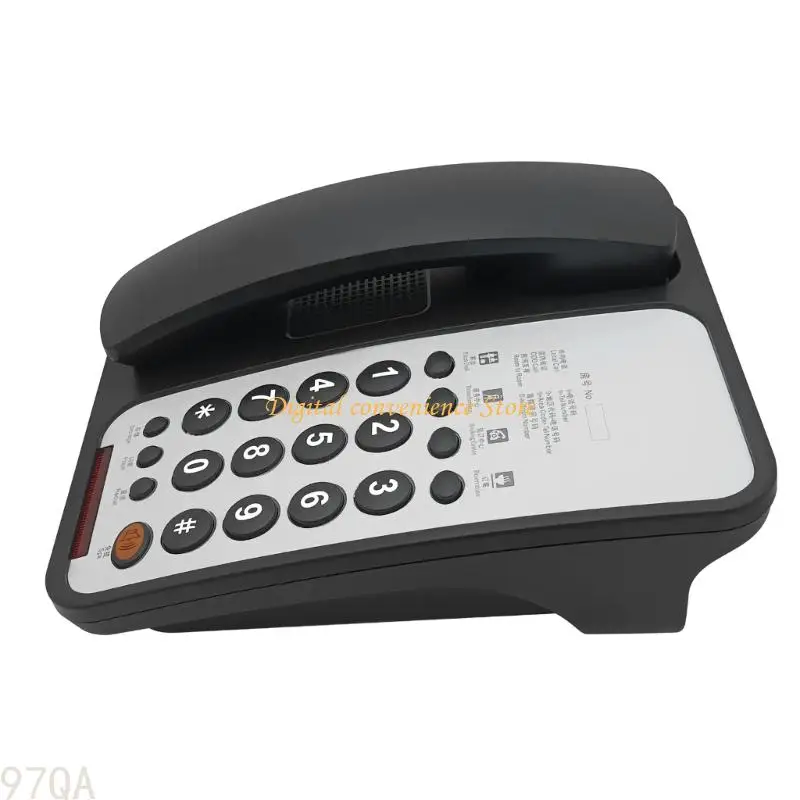 97QA Teléfono línea fija con cable Botón Teléfono escritorio para teléfono anciano