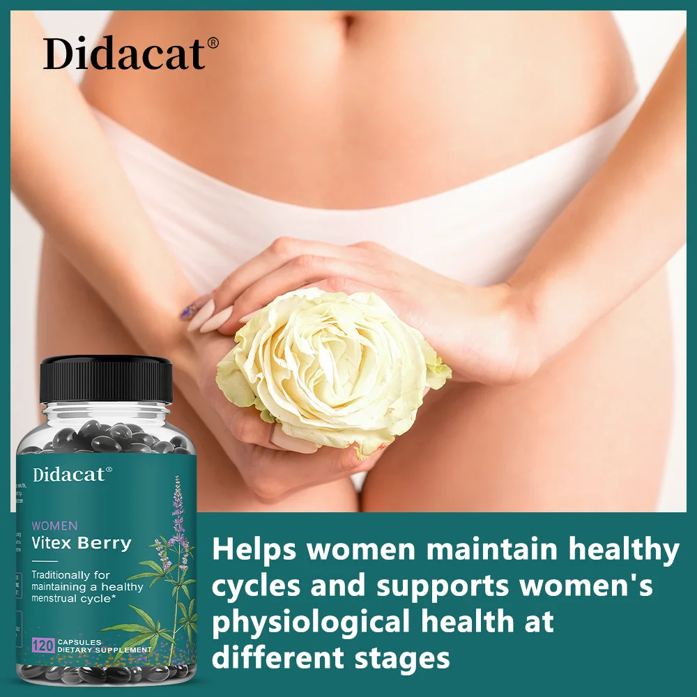 Organic Chasteberry Capsules - Natural Menopausal Supplement for Women, Support Menopausal Health, Menstrual Cycle