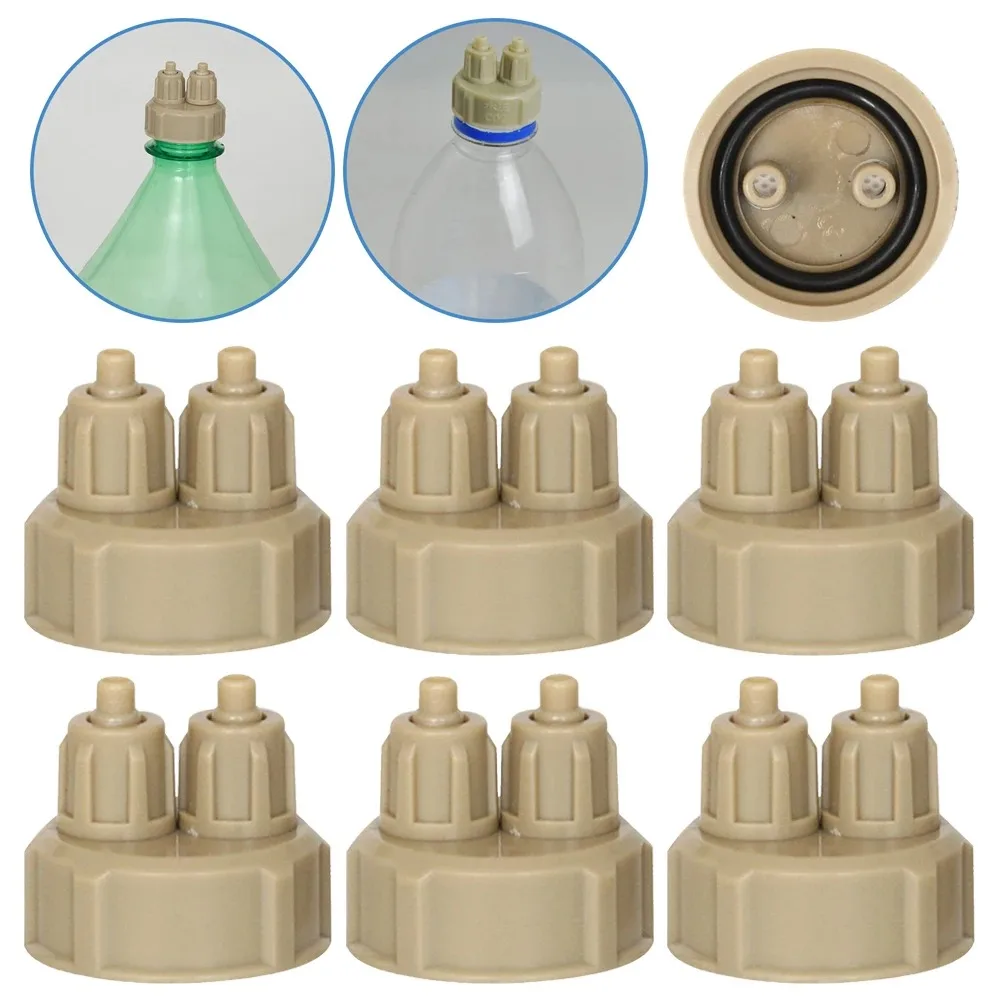 1-6pcs Plastic CO2 Generator Bottle Cap Carbon Dioxide Quick Screw Fish Tank CO2 Generator Bottle Cap Aquarium Supplies