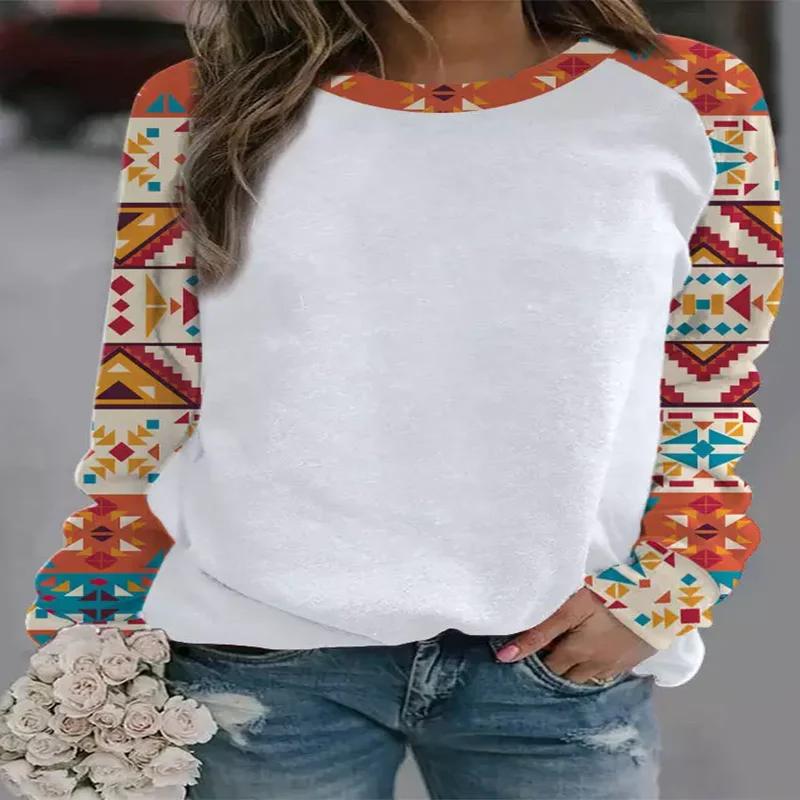 Fashion Sublimation Blanks Long Sleeve T-shirt Autumn Winter Women Casual Pullover Hoodie Kids Adults for Custom Design Logo