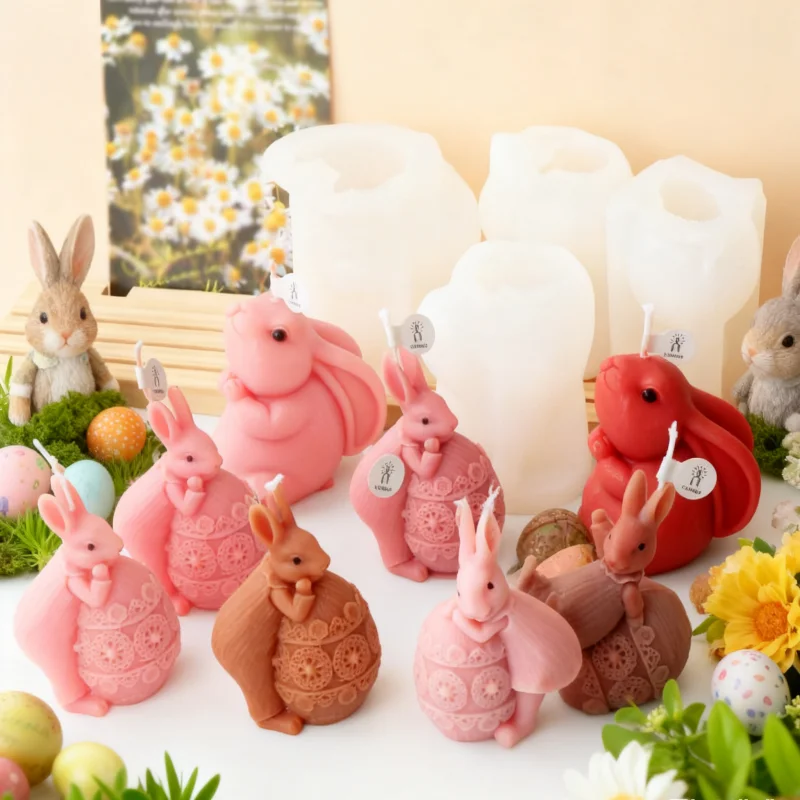 Candle Making Fat - 3D Easter Rabbit Silicone Mold Making