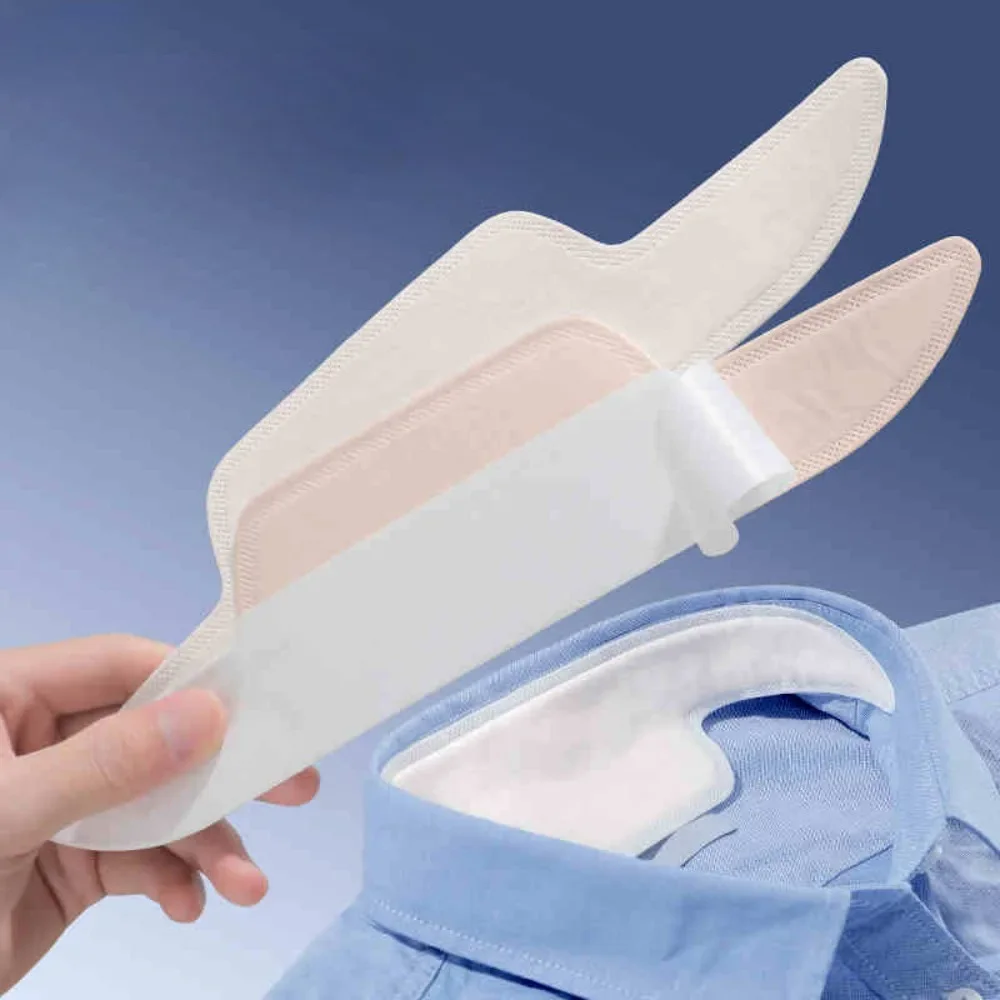 10 pezzi cappello fodera per il sudore PVC usa e getta collo collare cuscinetti per il sudore colletto camicia protezione fodere assorbenti cuscinetti adesivo anti-sporco