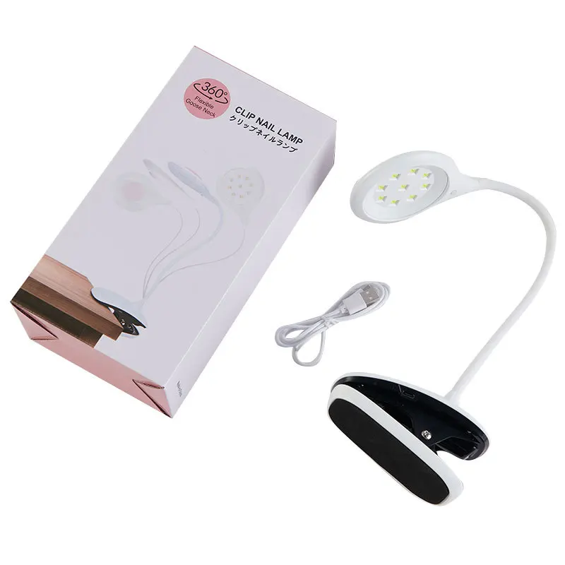 مصباح مكتبي مانيكير، مصباح محمول للعلاج بالضوء بالأشعة فوق البنفسجية، آلة مانيكير USB بمشبك، خبز أظافر منزلي ياباني