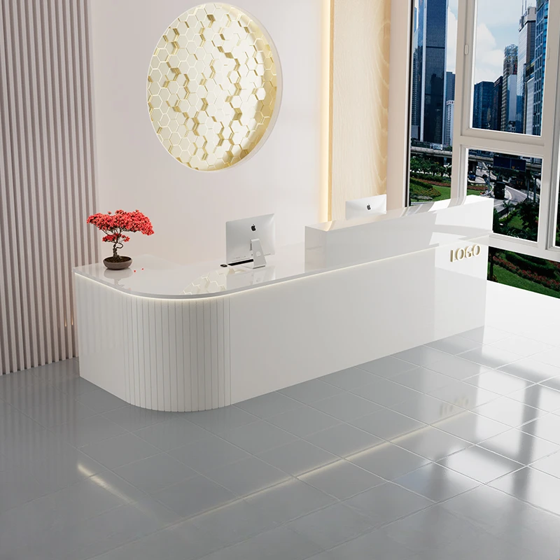 

Минималистичная стойка регистрации, современная простая компания, клубная информация, стойка регистрации, магазин одежды, бар, офисная мебель Scrivania