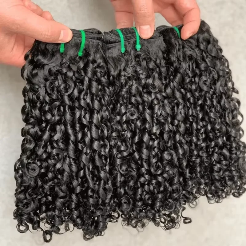 8-30 Inch Silky Healthy Pixie Curls Bulk Bundles Braids Double Drawn Virgin Vietnamese Raw Curly 100% Human Hair Bulk Extensions