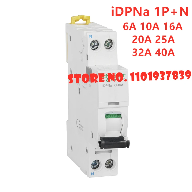 Acti 9 iDPN 1P+N Miniature Circuit Breaker C Curve 6A 10A 16A 20A 25A 32A 40A iDPNa MCB Air Switch