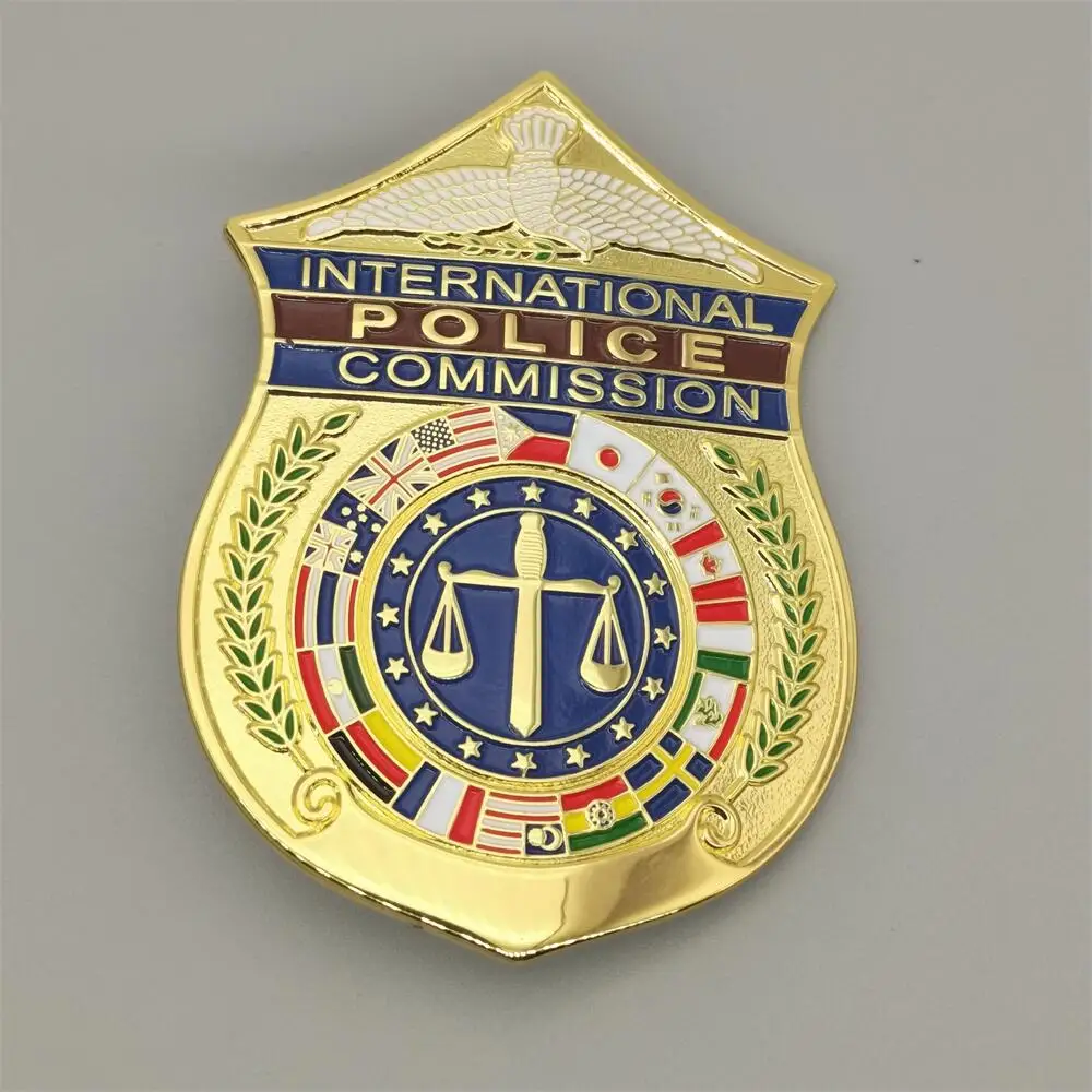 U.S International Detective Metal Badge Movie Prop Pin SET Badge Cosplay props