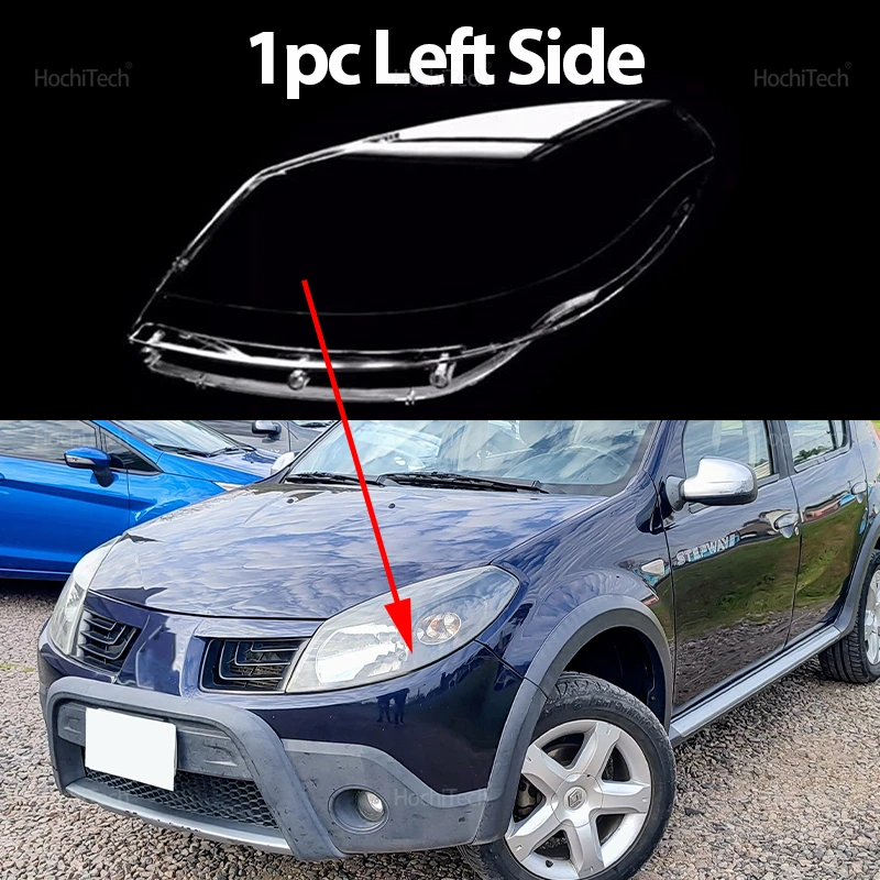 For Renault Sandero I B90 2009 2010 2011 Car Accessories Replace Durable PC Lights Shell Front Headlight Glass Accessories