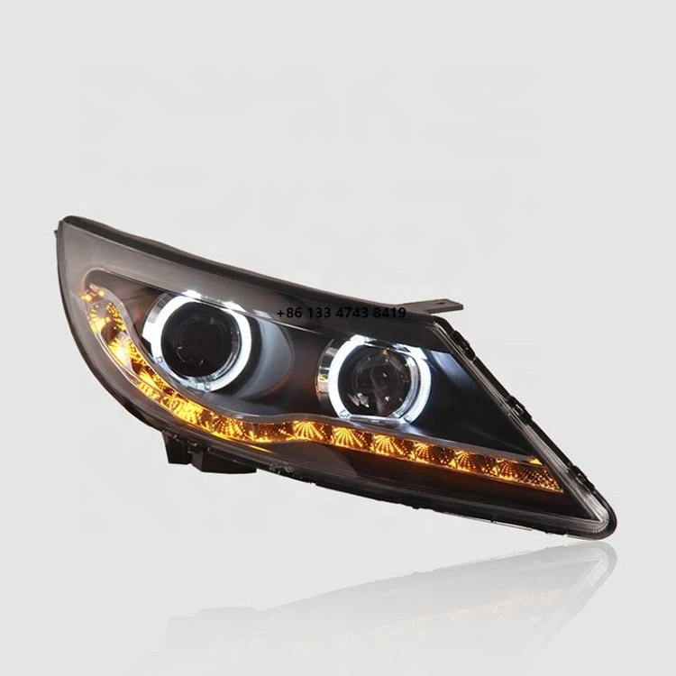 

New 2010-2014 Sportage R Angel Eye Light Emitting Diode Xenon Headlights 12v Car Headlights, 6000k Color Temperature