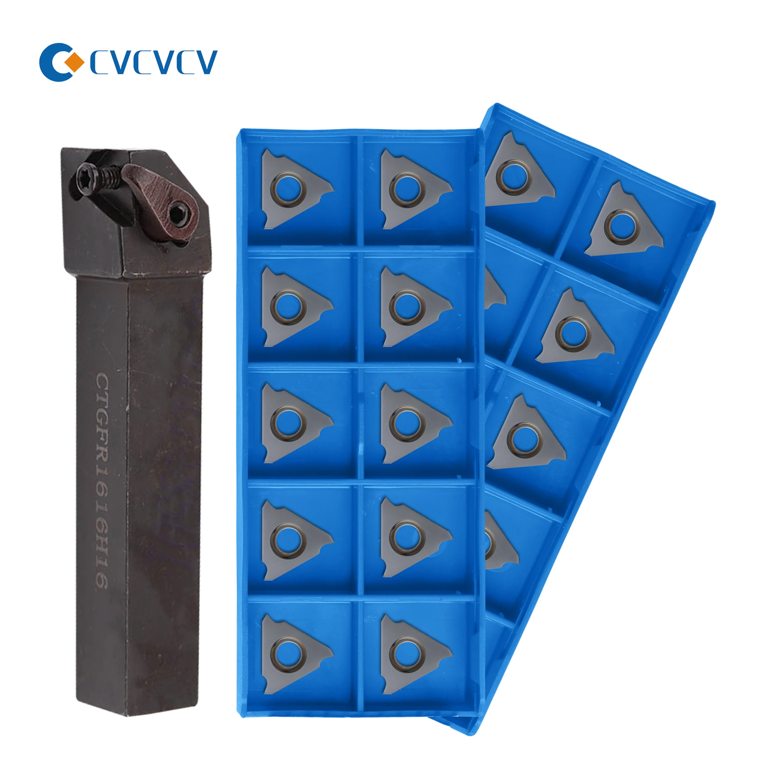 CTGFR 1616H 2020K 2525 16 CNC ภายนอกตื้น Groove ตัดเครื่องมือ + 10Pc TGF32R เครื่องมือคาร์ไบด์เครื่องกลึงใบมีดทนทาน