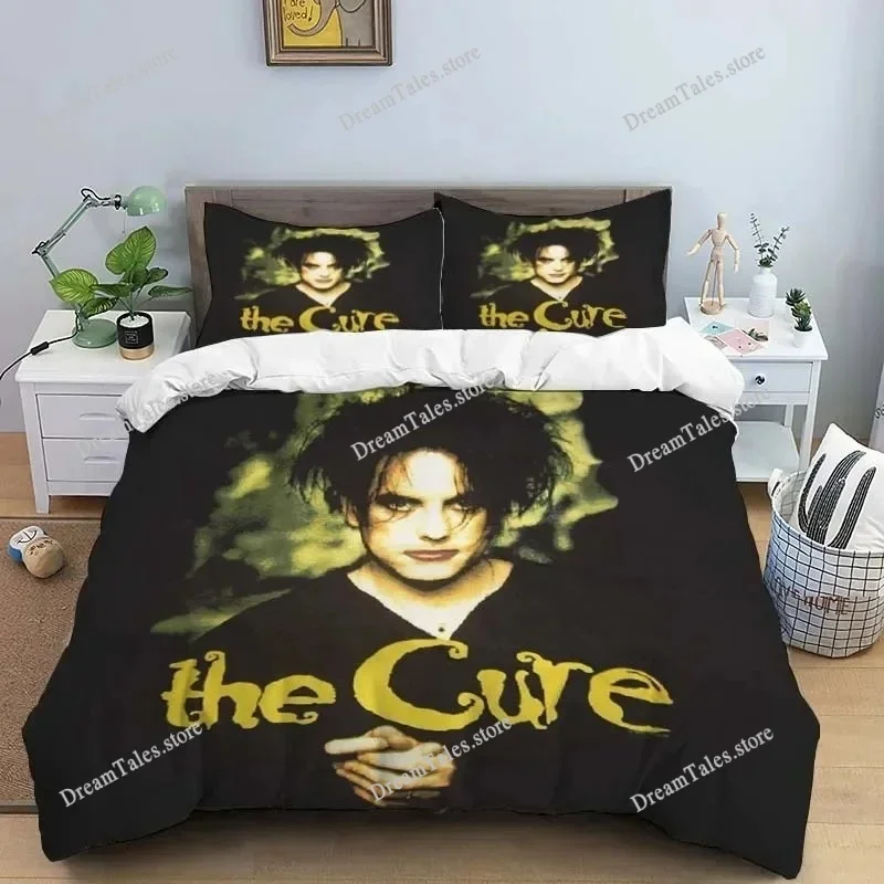 

Rock Band T-The Cure Logo Sheets Quilt Covers Bedding Dormitory Sheets Bedding Set Three-piece Soft Warm Bedding Set Luxury Gift
