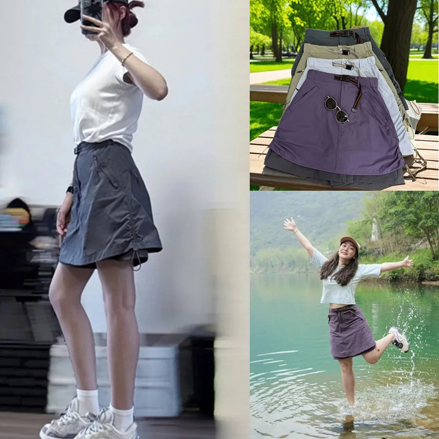 

Summer New Lightweight Outdoor Waterproof Qui Dry Breathable Cycling Workwear A-Line Two-Piece Skirt Pants f Skirt