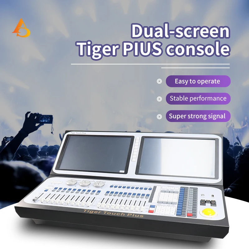 Imagem -02 - Tiger Touch Plus Console Dmx512 Tela Dupla Console de Iluminação de Palco Tigre Mais Iluminação Dmx Fácil Operar Console Controlador dj