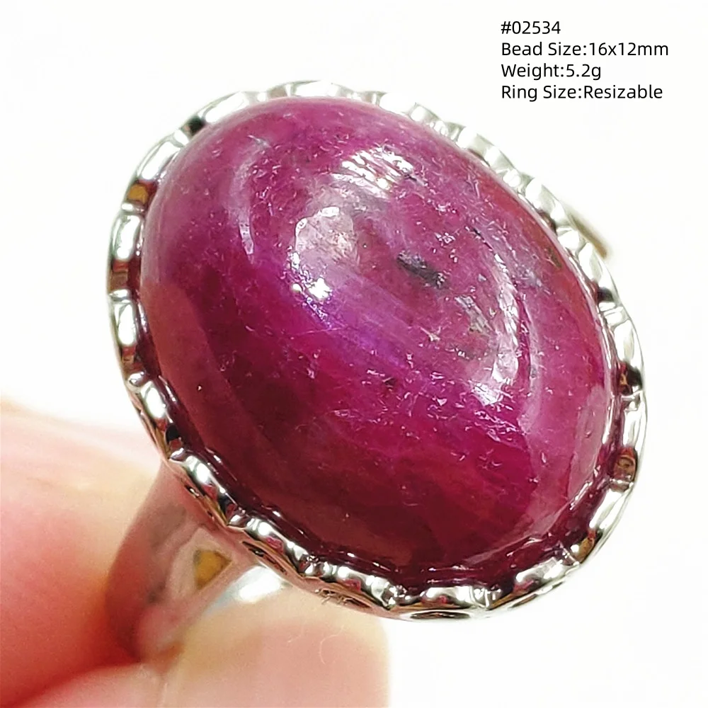 Cincin Ruby Merah Natural Yang Dapat Disesuaikan Perhiasan Batu Permata Langka Cahaya Bintang 925 Perak Sterling Batu Delima Cincin Ukuran Besar AAAAAA