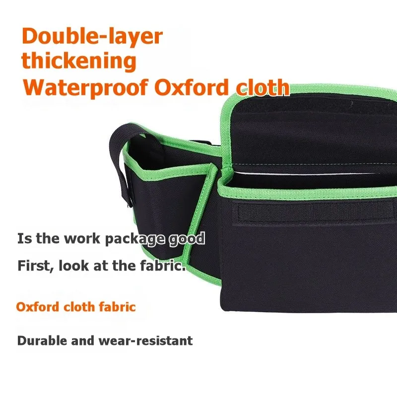 

Идеально подходит для строительства и DIY Project Поясная сумка для инструментов с 6 карманами Водонепроницаемый материал Оксфорд Прочный дизайн-ABQU