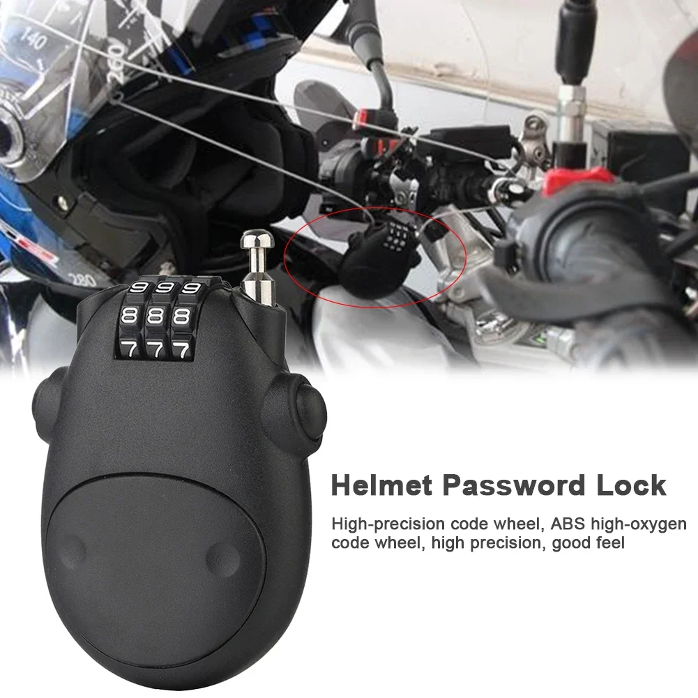 Candado de contraseña Universal para casco de motocicleta, cuerda de alambre telescópica, bloqueo de código de Cable de acero, Maleta, trineo de