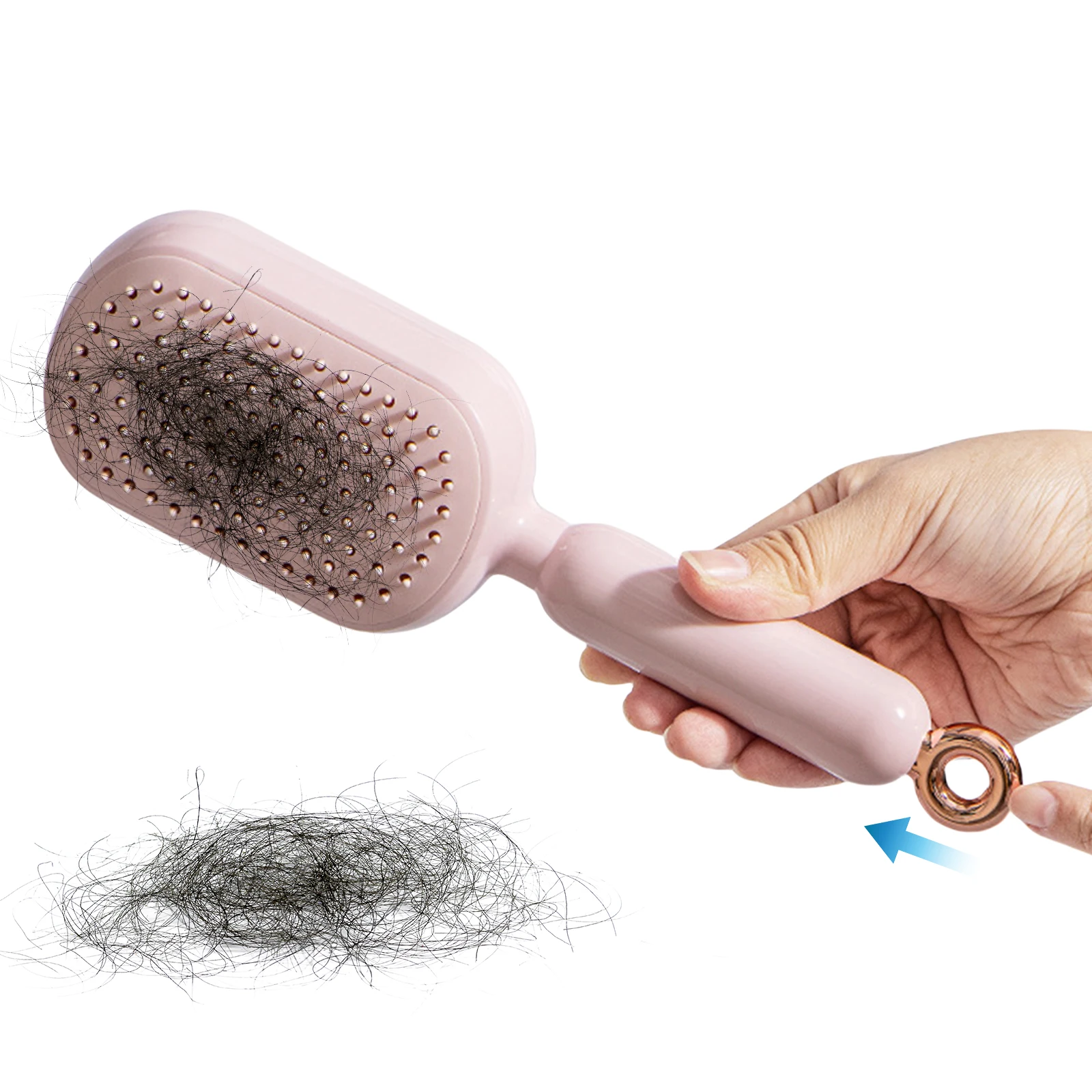 

Self Cleaning Hair Brush Wet & Dry Use Anti Static Comb Brush Telescopic Massager Comb for Home Travel Office School