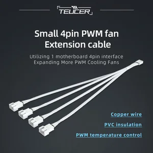 TEUCER-CPU Fan güç Adaptörü Kablosu, Uzatma Fanı PC Kasa, bir Dişi 3/4 Pin Splitter Kablo 4 Pin-2 Pin-3 Ve Pin-4 Anakart Kablodaki 6 büyük satış, fan-4-pin-no. 4