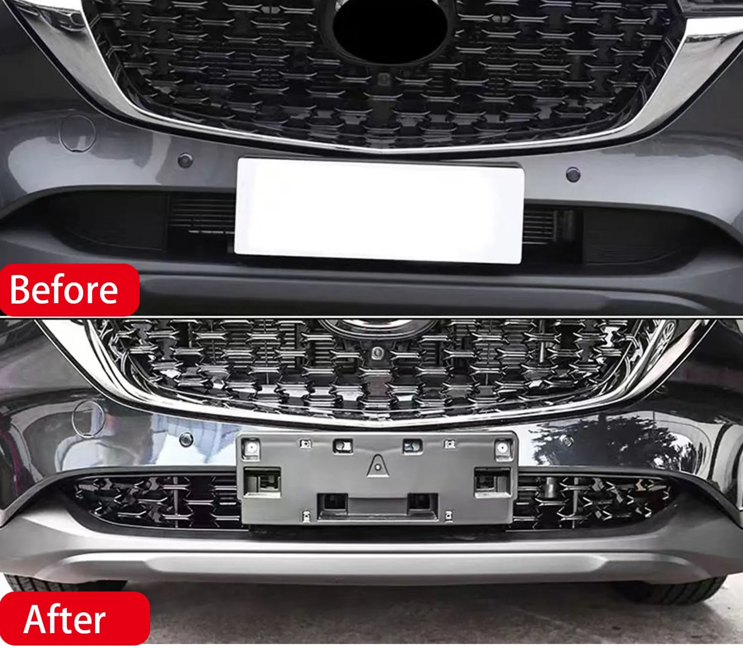

For Mazda CX-5 CX5 2022 2023 2024 2025 Exterior Front Bottom Grille Grille Cover Trim ABS Glossy Black Accessories 2pcs