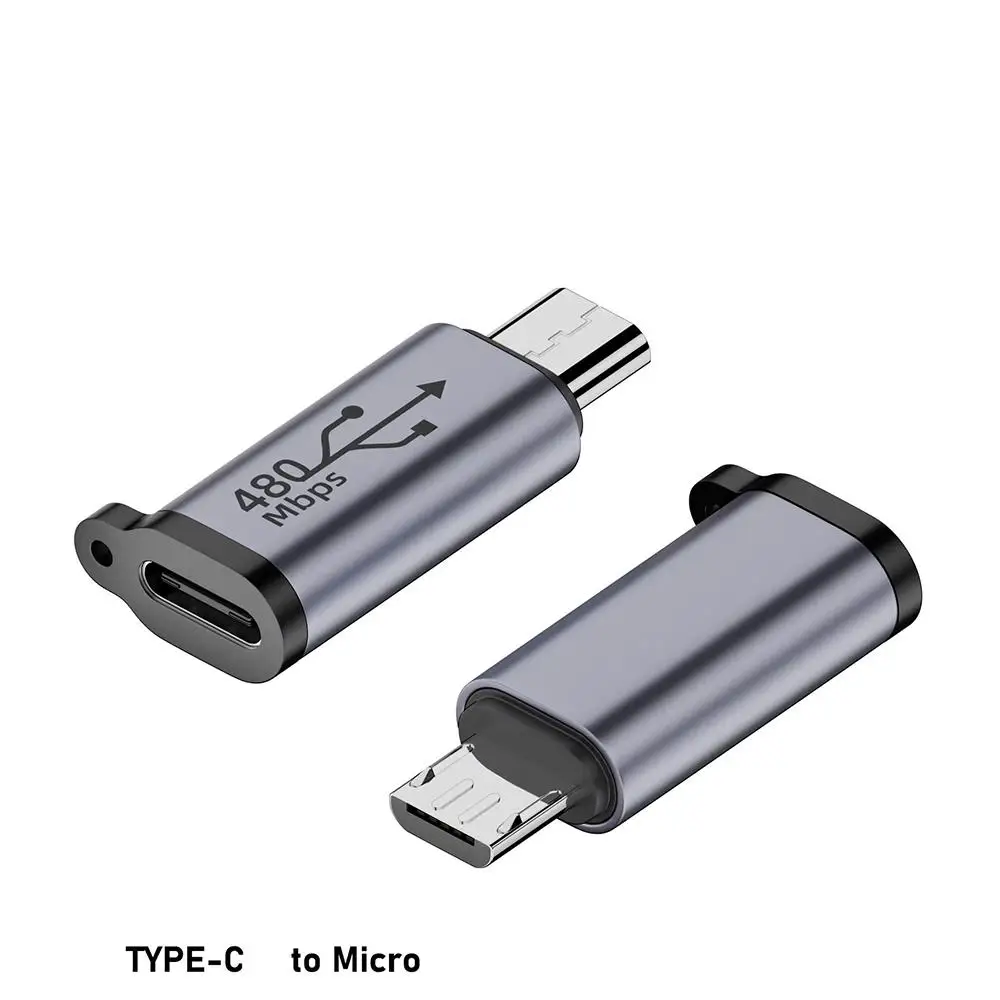 V8 Micro Mother Seat Type-c Male To Female Adapter Aluminum Alloy Mini Convenient Carrying  Camera Phone  Tablets  Laptop USB