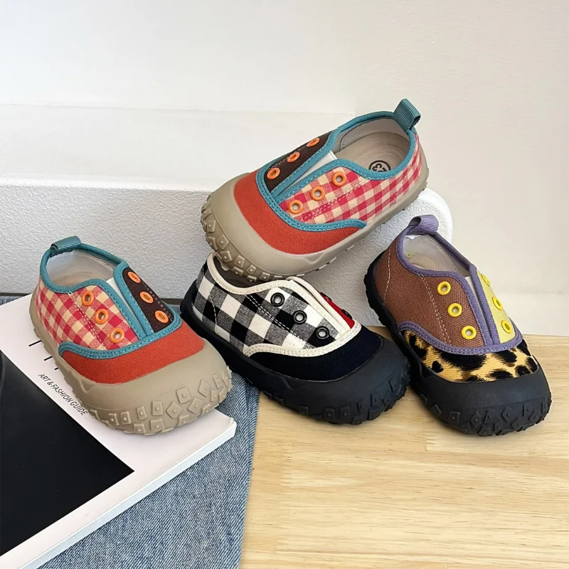 

Kids'Casual Shoes Multicolor Canvas Autumn Fashion Flat Shoes For Children Anti-slip Soft Bottom White Yellow Size 23-30