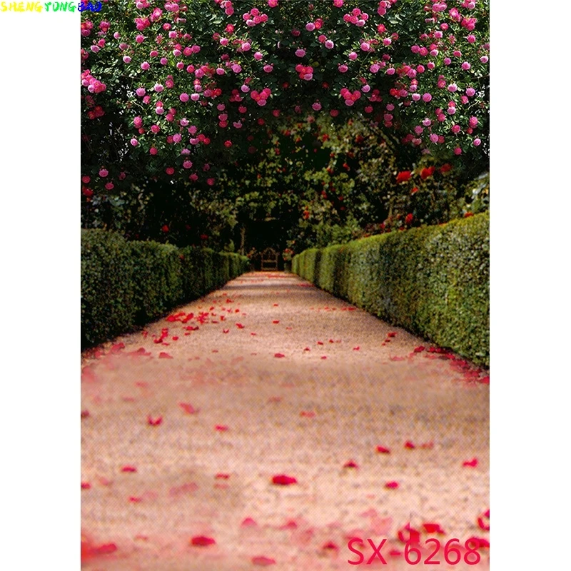 Vinyl Custom Photography Backdrops Prop Flower Wood Floor Castle Wedding Theme Photo Studio Background YXFL-63