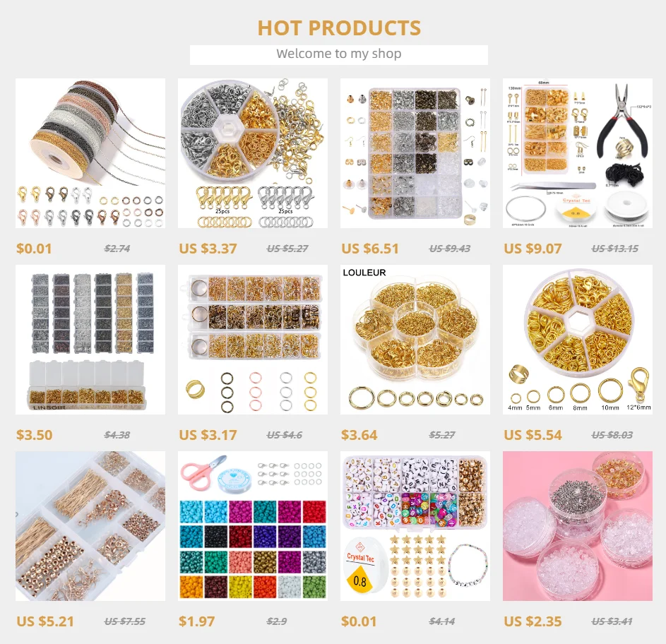 450-1450 teile/schachtel Schmuck Machen Kits Karabinerverschluss Open Jump Ringe End Crimps Perlen Box Sets Handarbeit Armband Halskette erkenntnisse – Detail 1