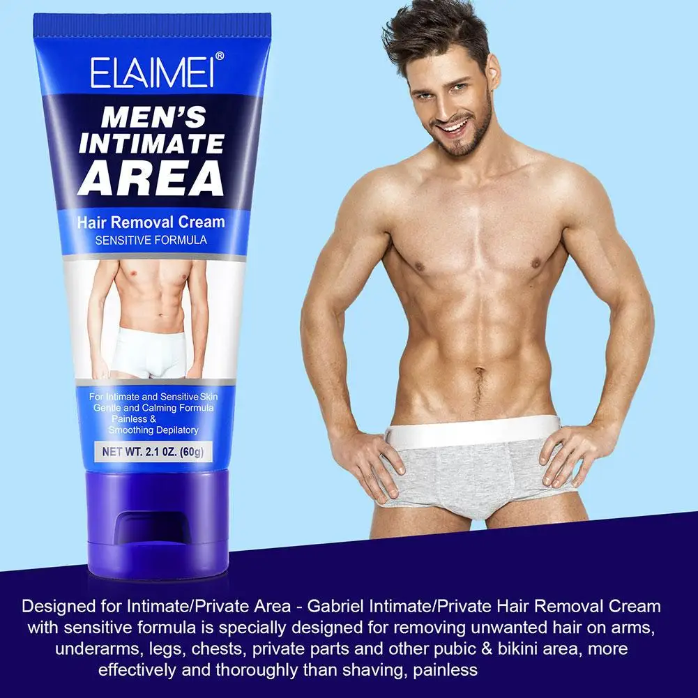 Intimate Hair Removal Cream For Men Depilatory Cream Genitals Painless Hair Remover Cream Private Areas Body Underarms 60g U2H1