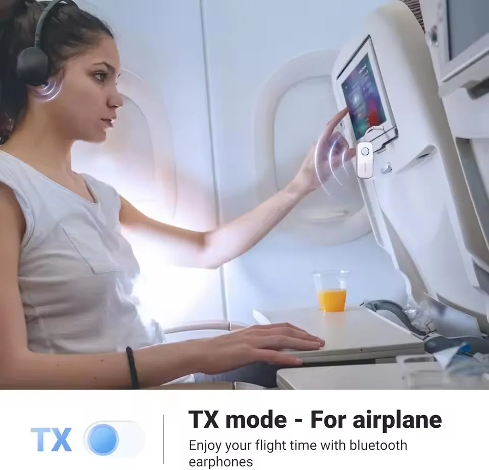 CM872 UGREEN Airplane  5.4 Transmitter Receiver Headphones Airplane Travel Essentials 2 in 1 Wireless  Adapter