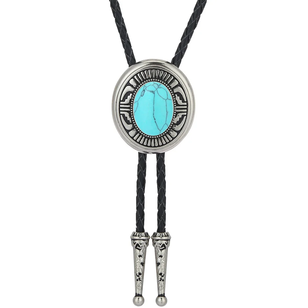 Cheapify Dropshipping Western Cowboy Cool Water Drop Bolo Tie for Men Genuine Leather Lapel Rope Women Necktie