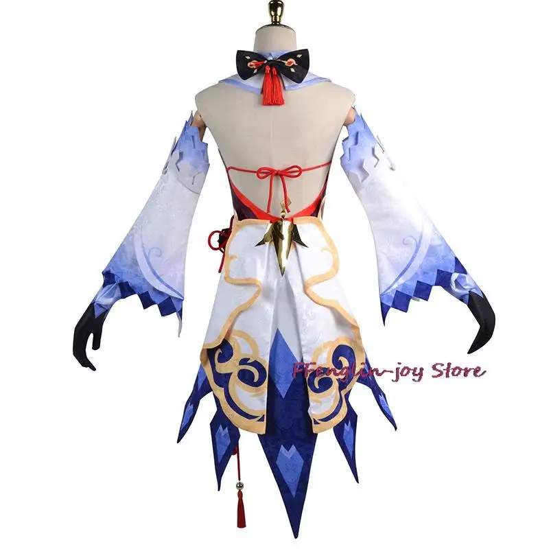 Ganyu Cosplay Genshin Impact Cosplay Costume parrucca Anime Fancy tuta donna Sexy Outfit abiti corna puntelli Halloween Party Suit