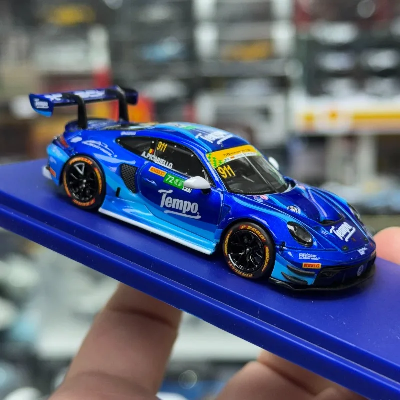 Bijna Echte 1:64 AR Porsche 911GT3 R DEBO Macau World Cup Hoogdetail Die-cast Alloy Automodel Statisch Display Hobby Perfect Cadeau