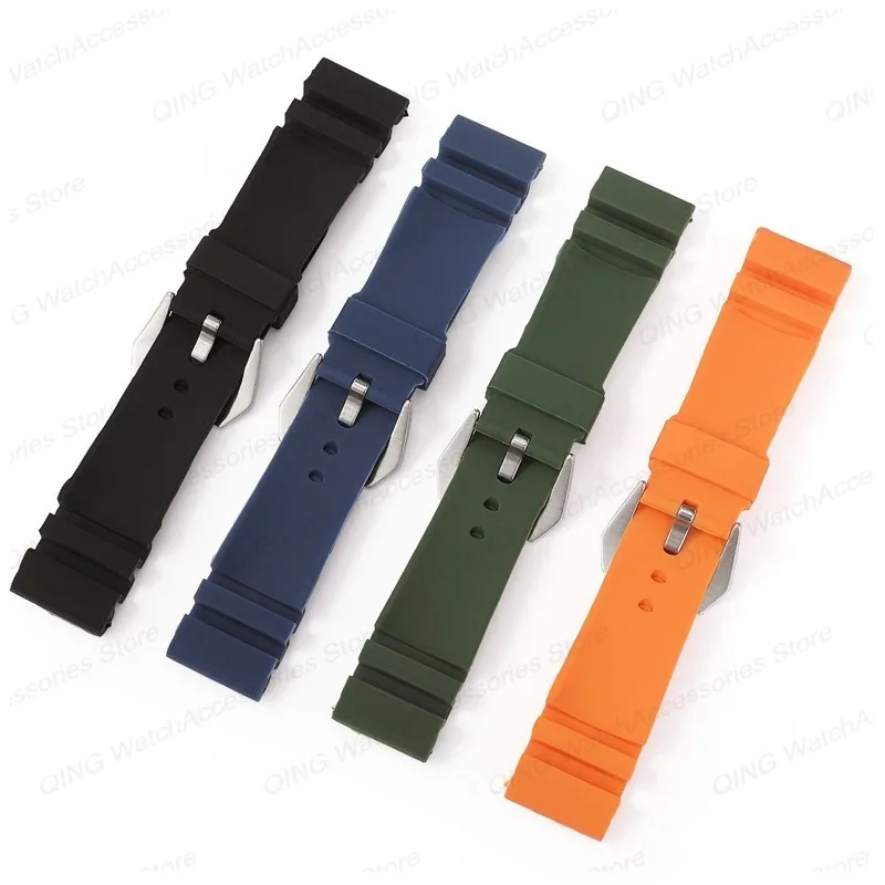 22/24mm Watch Band Silicone Strap for Panerai for SUBMERSIBLE PAM441 359 112 Rubber Wristbelt Women Men Watch Bracelet Accessory