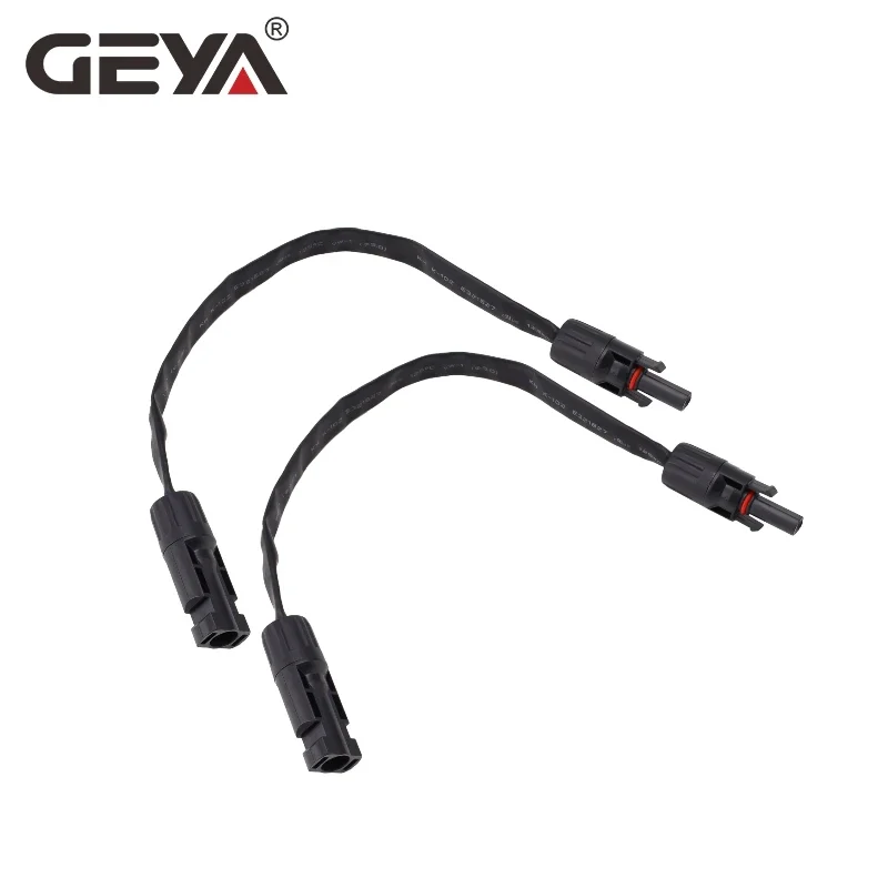 GEYA 35cm Solar Connector 30A Solar Panel Branch Connectors for PV Cable 1000VDC  6mm2 Copper Braided Tape Insulated Pipe