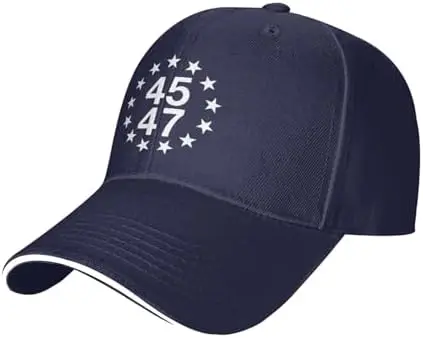 Presidente 45/47 Gorra de béisbol con números blancos para mujeres y hombres, gorra de camionero ajustable, americana, grande otra vez