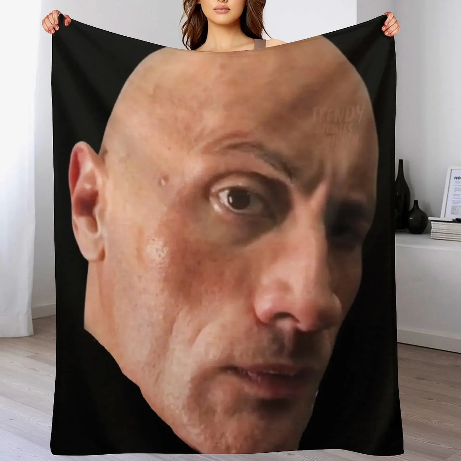 

The Rock Eyebrow Raise Face Meme Throw Blanket All Season Soft Lightweight Blanket for Home