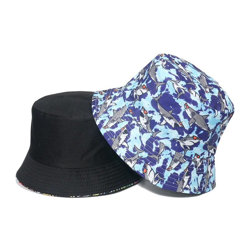 Doppelseitiger Fischerhut mit Ozean-Aufdruck für Männer/Frauen, atmungsaktive Fischermütze für Strand, Reisen und Outdoor, lässiger Hip-Hop – Detail 12