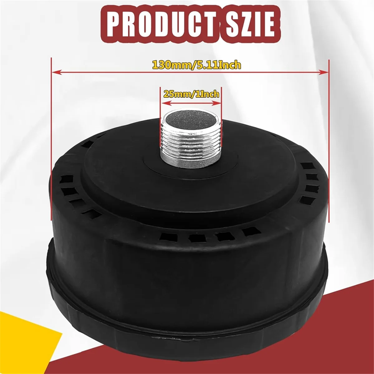 1pcs 25mm/1Inch Air Compressor Noise Reducer Silence Filter,Plastic Shell Round Muffler Filter